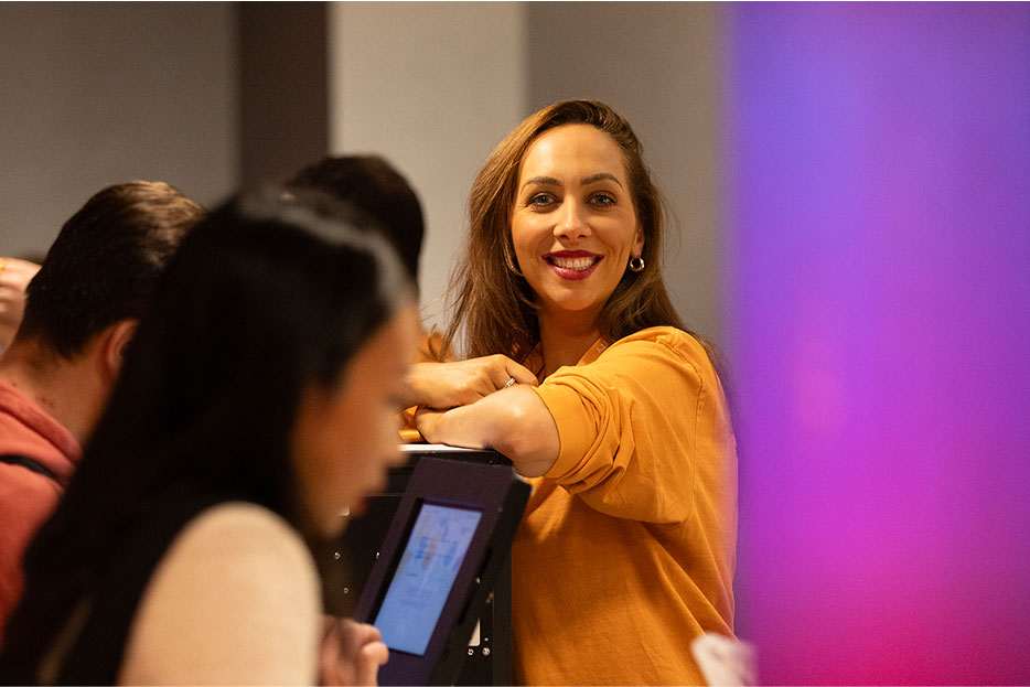 Relativity Fest attendees at registration